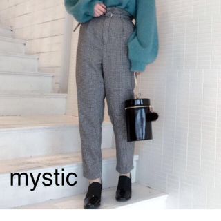 ミスティック(mystic)の新品❁﻿ミスティック 千鳥柄テーパドパンツ ブラック(カジュアルパンツ)