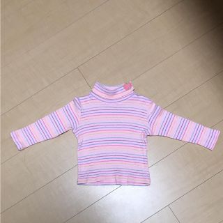 メゾピアノ(mezzo piano)のmezzopiano baby ピンク カラフルボーダー ロンT(Tシャツ/カットソー)