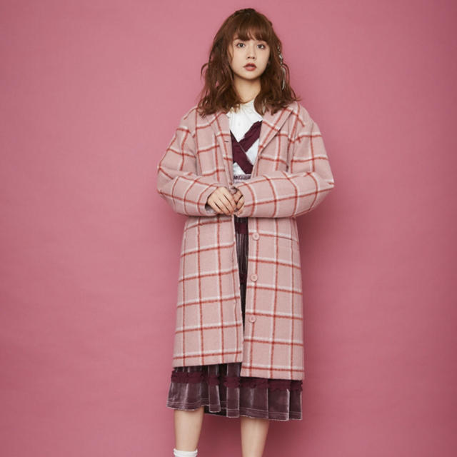 merry jenny - merry jenny bipチェックコート ピンクの通販 by Pink Lemonade♡｜メリー