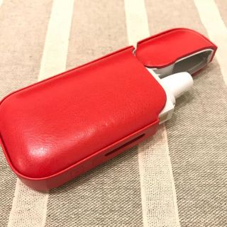 アイコス用 レザーケース カバー iqos 2.4plus レッド 赤 新型 革(その他)