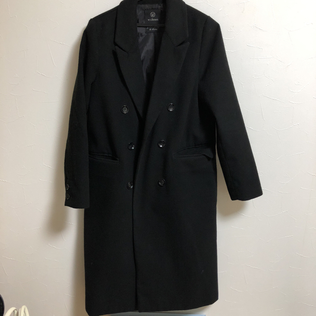 w closet(ダブルクローゼット)のチェスターコート 黒 レディースのジャケット/アウター(チェスターコート)の商品写真