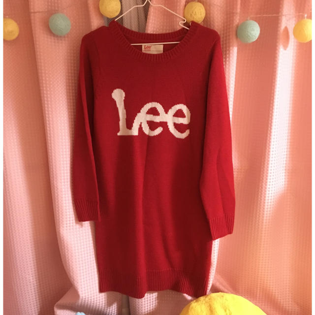 Lee(リー)のLee 赤ニットワンピース レディースのワンピース(ミニワンピース)の商品写真