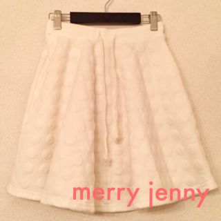 メリージェニー(merry jenny)のmerry jenny ぽこぽこドットスカート ホワイト(ミニスカート)