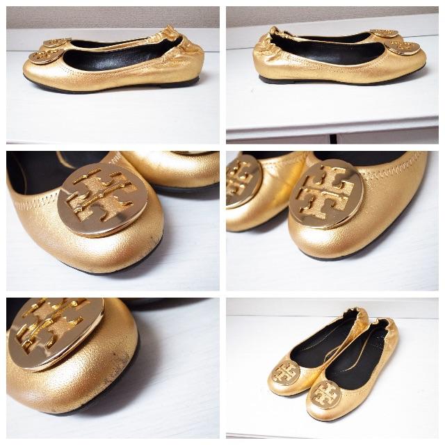Tory Burch(トリーバーチ)の正規品♡美品♡トリーバーチ バレエシューズ 靴 ゴールド パンプス バッグ 財布 レディースの靴/シューズ(ハイヒール/パンプス)の商品写真