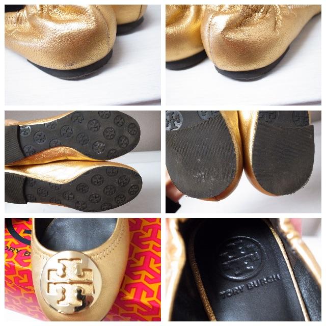 Tory Burch(トリーバーチ)の正規品♡美品♡トリーバーチ バレエシューズ 靴 ゴールド パンプス バッグ 財布 レディースの靴/シューズ(ハイヒール/パンプス)の商品写真