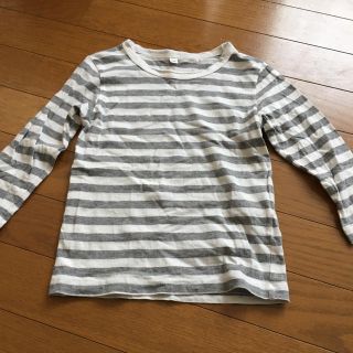 ムジルシリョウヒン(MUJI (無印良品))の無印良品・グレー×ホワイトボーダーTシャツ♡(Tシャツ/カットソー)