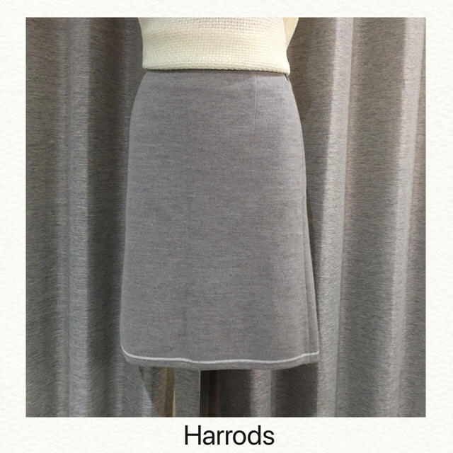 Harrods(ハロッズ)のHarrods ハロッズ ◆ 日本製 グレー ウール タイトスカート レディースのスカート(ひざ丈スカート)の商品写真