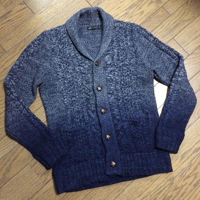 MEN'S MELROSE(メンズメルローズ)の美品MENS MELROSE グラデーションケーブルニット　メルローズ メンズのトップス(カーディガン)の商品写真