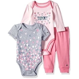 トミーヒルフィガー(TOMMY HILFIGER)の日本未入荷 トミーヒルフィガー ロンパース 長袖 半袖 パンツ 3点セット 75(ロンパース)