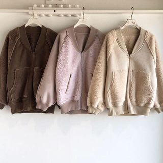 ダブルクローゼット(w closet)のボア フェイクムートンリバーシブルブルゾン(ブルゾン)