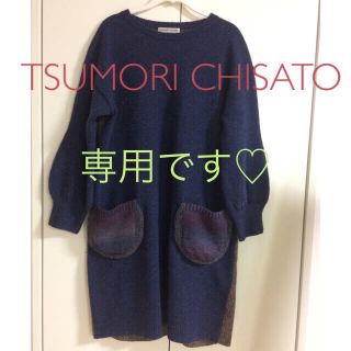 ツモリチサト(TSUMORI CHISATO)のツモリチサト ☆新品タグ付き☆ネップニットワンピース(ひざ丈ワンピース)