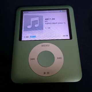 アップル(Apple)のiPod nano 第3世代 8GB

グリーンメタ 動作良好！(ポータブルプレーヤー)