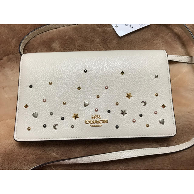 COACH(コーチ)のcoach コーチ 新品 チェーン 長財布 ショルダー 白 本革 メンズのファッション小物(長財布)の商品写真