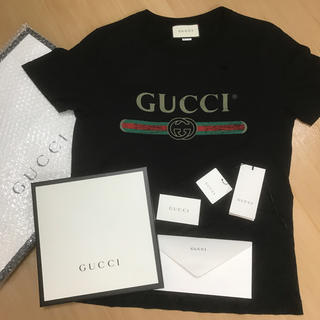 グッチ(Gucci)のgucci ロゴ ウォッシュド Tシャツ 黒 black(Tシャツ/カットソー(半袖/袖なし))