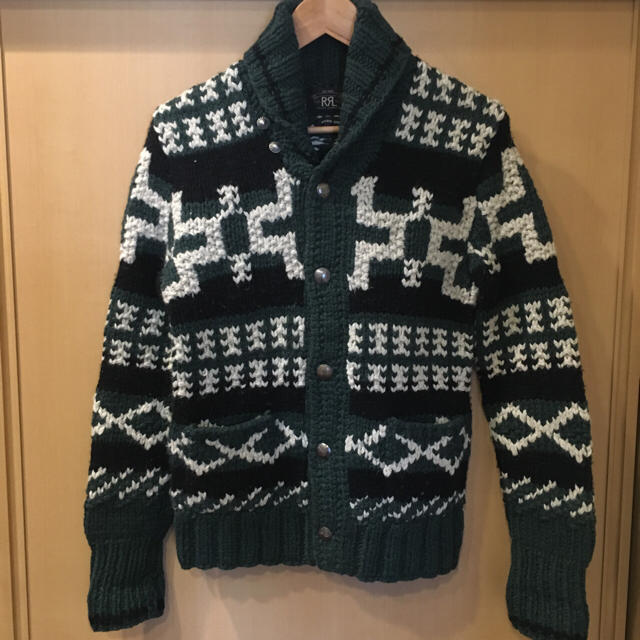 新品 rrl ralph lauren ネイティブショールカラーカウチンニットのサムネイル