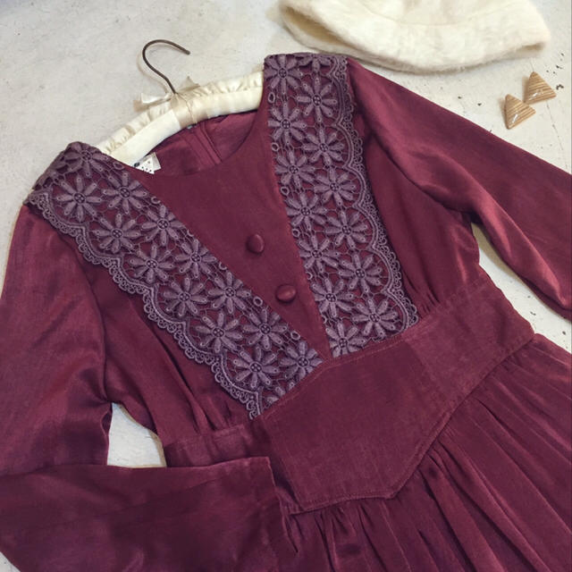 Grimoire(グリモワール)のvintage Bordeaux onepiece レディースのワンピース(ロングワンピース/マキシワンピース)の商品写真