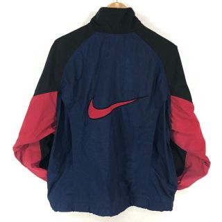 ナイキ(NIKE)の美品 90s ナイキ ビッグスウォッシュ ナイロンジャケット L マルチカラー (ナイロンジャケット)