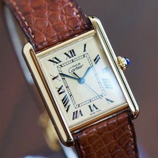 美品 カルティエ マスト タンク ホワイト デイト LM Cartier