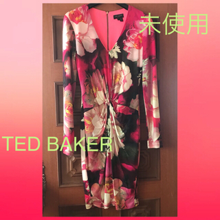 テッドベイカー(TED BAKER)の新品未使用 TED BAKER ボタニカル柄ワンピース(ひざ丈ワンピース)