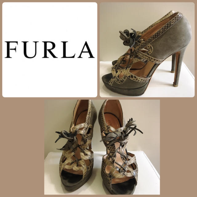 Furla(フルラ)のフルラ♡グレースエード×パイソンレザー  デザイン パンプス♡ レディースの靴/シューズ(ハイヒール/パンプス)の商品写真