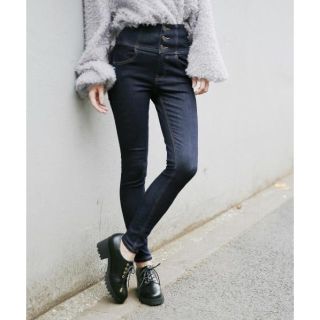 ヘザー(heather)のHeather 17AW/ISKOハイウエストスキニー デニム(デニム/ジーンズ)