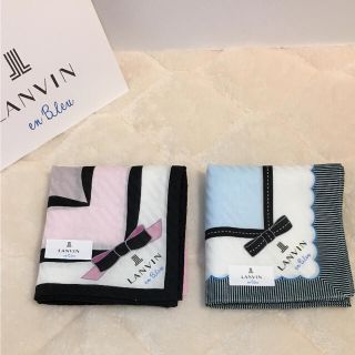 ランバンオンブルー(LANVIN en Bleu)の2枚❣️新品⭐️ ランバン オンブルー 大判 ハンカチ(ハンカチ)