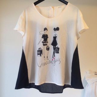 ページボーイ(PAGEBOY)のガールプリント Tシャツブラウス(カットソー(半袖/袖なし))