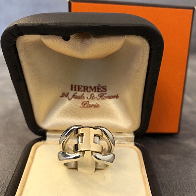 美品『USED』 K18 HERMES トゥーブーリング リング・指輪 7.0g 11.5号