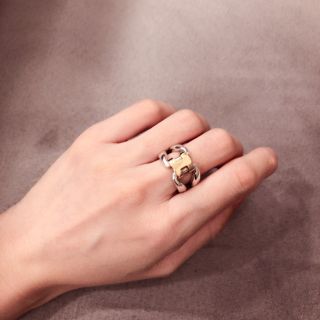 Hermes - エルメス シルバー925×18Kイエローゴールドコンビリングの