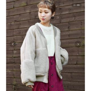 ダブルクローゼット(w closet)のw closet フェイクムートンボア袖ブルゾン(ブルゾン)