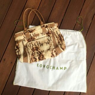 ロンシャン(LONGCHAMP)のLONGCHAMP　バンビ柄　山羊革バッグ(トートバッグ)