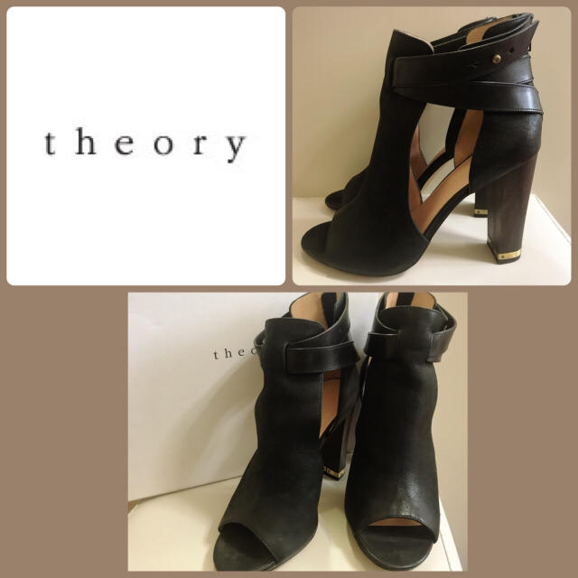 定価3.9万♡theory♡ブラックレザー ショートブーツ♡