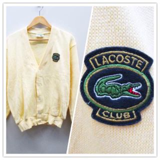 ラコステ(LACOSTE)のCHEMISE LACOSTE★イエロー デカロゴ カーディガン メンズ 3 L(カーディガン)