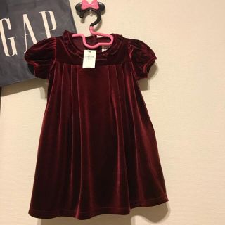 ベビーギャップ(babyGAP)の新品 未使用☆baby GAP☆ベロア ワンピース  結婚式 入学式 80 90(ワンピース)