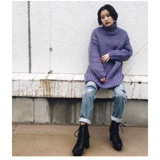 マウジー(moussy)の新品 MOUSSY ハイネックニット パープル(ニット/セーター)