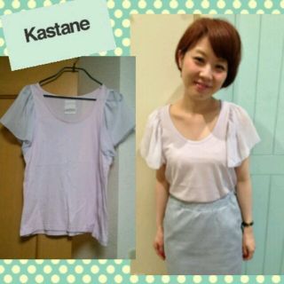 カスタネ(Kastane)の【新品】Kastane＊シフォン袖Tee(Tシャツ(半袖/袖なし))