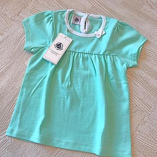 プチバトー(PETIT BATEAU)のプチバトー ギャザー切替半袖Tシャツ 36m 新品(Tシャツ/カットソー)