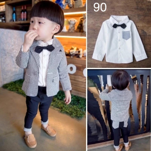 【再販22回目90cm】残り僅か 3点フォーマルセット キッズ/ベビー/マタニティのキッズ服男の子用(90cm~)(ドレス/フォーマル)の商品写真