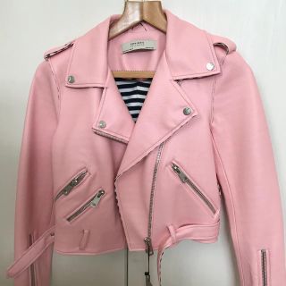 ザラ(ZARA)のZARA 春ライダース ピンク(ライダースジャケット)