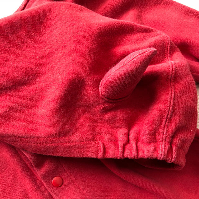 HYSTERIC MINI(ヒステリックミニ)のヒステリックミニ デビルパーカー 赤 ヒスミニ 80 キッズ/ベビー/マタニティのベビー服(~85cm)(カーディガン/ボレロ)の商品写真