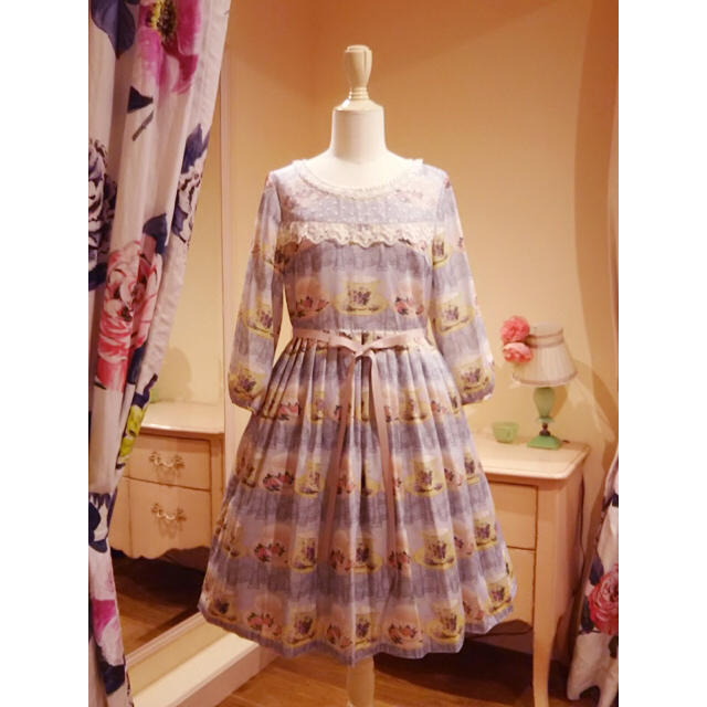 『Floral Teacup』袖付ワンピース ルルゲッタワンピース