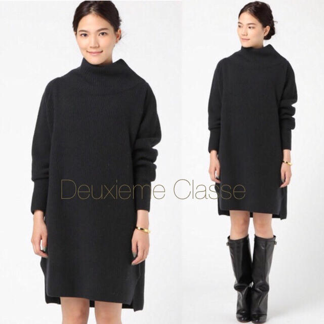 DEUXIEME CLASSE - 極美品⭐️定価28080円、ドゥーズィエムクラス、ラム畦ハイネックワンピース