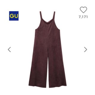 ユニクロ(UNIQLO)のGU スエードタッチ サロペットパンツ ワイン(サロペット/オーバーオール)