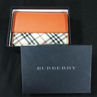 バーバリー(BURBERRY)の【ほぼ未使用】BURBERRY 折財布 オレンジ 箱付き　4210(財布)