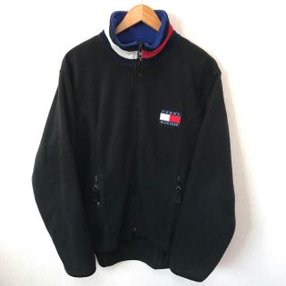 トミーヒルフィガー(TOMMY HILFIGER)の状態良 ♪ 90s トミーフィルフィガー フリースジャケット 黒 L(その他)