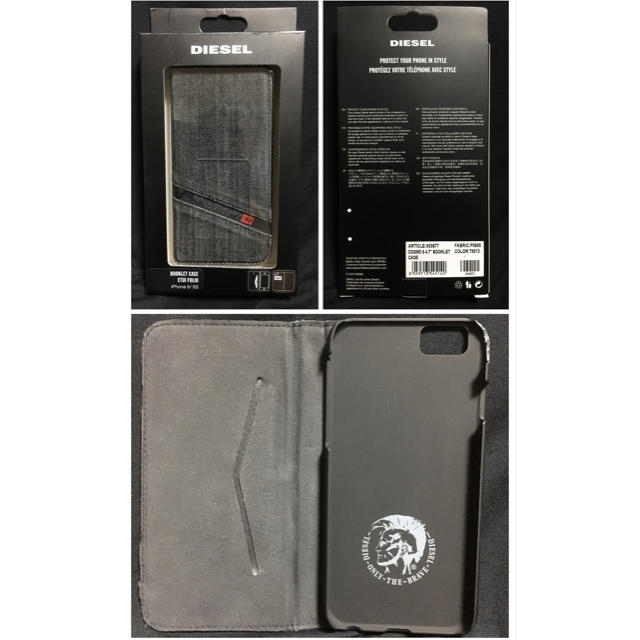 DIESEL(ディーゼル)のDIESEL ブラックデニム iPhone6･6sケース(手帳型) スマホ/家電/カメラのスマホアクセサリー(iPhoneケース)の商品写真
