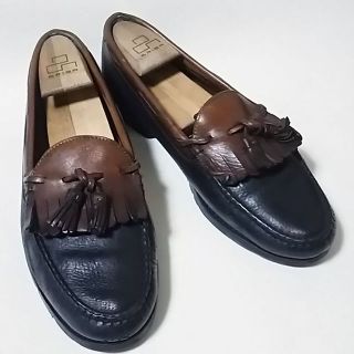 アレンエドモンズ(Allen Edmonds)の限定傑作USA製!アレンエドモンズ高級牛革レザータッセルローファー希少黒茶(ドレス/ビジネス)