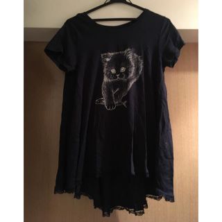 フランシュリッペ(franche lippee)のフランシュリッペ♡ねこレースTシャツ(Tシャツ(半袖/袖なし))