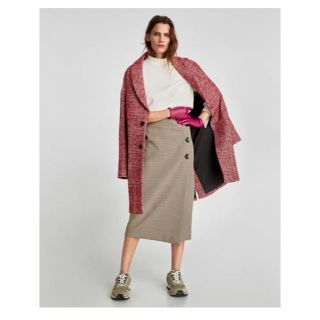 ザラ(ZARA)のチェック巻きスカート(ひざ丈スカート)