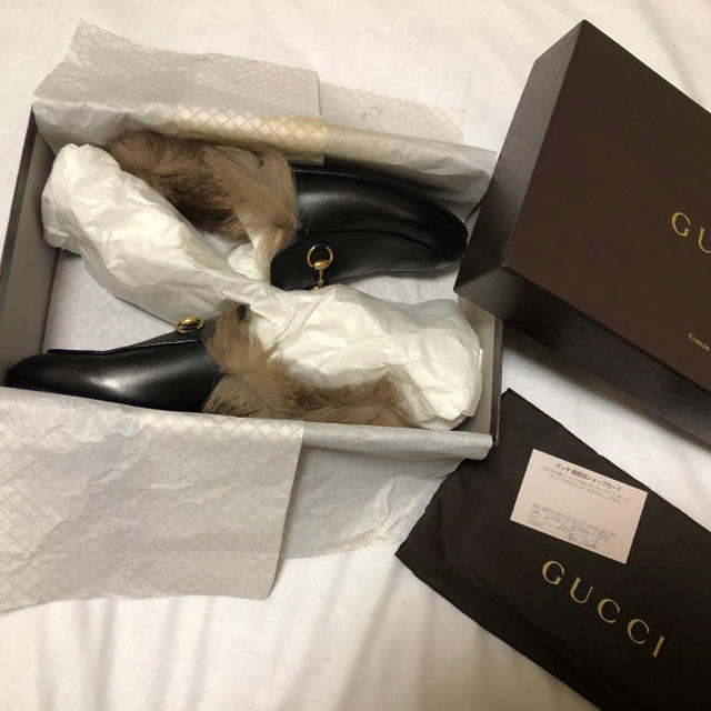 Gucci(グッチ)のGUCCI グッチ プリンスタウン レザーファースリッパ 36.5 レディースの靴/シューズ(ローファー/革靴)の商品写真